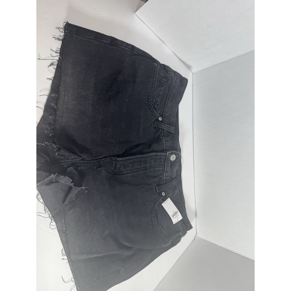 OldNavy Women's Size12 Black Denim Cutoff Shorts High Rise Raw Hem 2" Inseam NWT